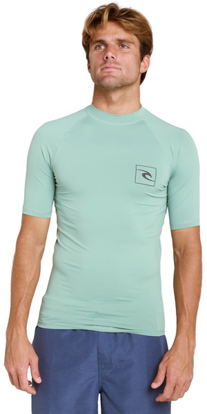 2026 Rip Curl Mens Streamline UPF Short Sleeve Rash Vest 172MRV - Aloe
